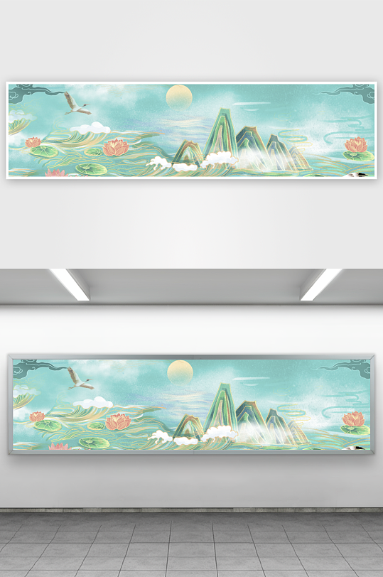 古风山水花鸟风景画装饰画-众图网