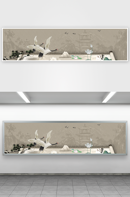 古风山水花鸟风景画装饰画-众图网