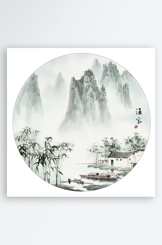 古风山水花鸟风景画装饰画-众图网