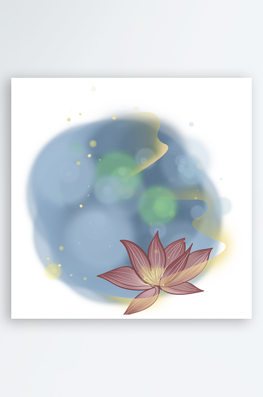 水墨莲花荷花风景画装饰画-众图网