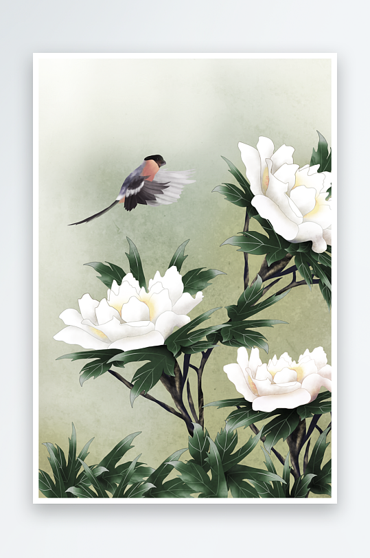 水墨莲花荷花风景画装饰画素材-众图网