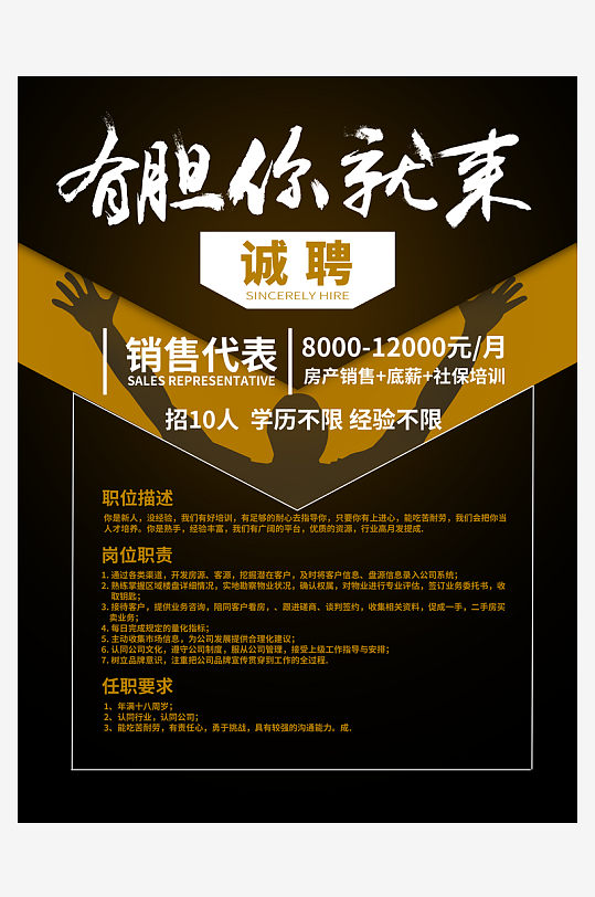 最新原创招聘宣传海报-众图网