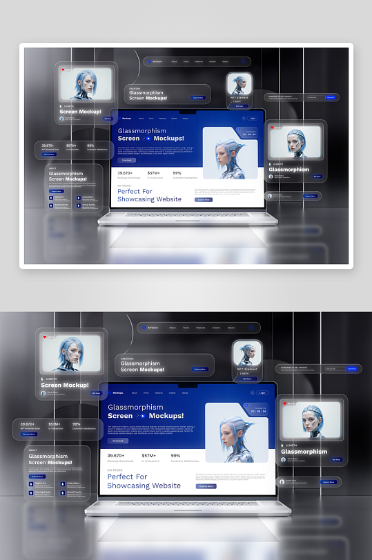 网络社交媒体科幻科技网站界面网页设-众图网