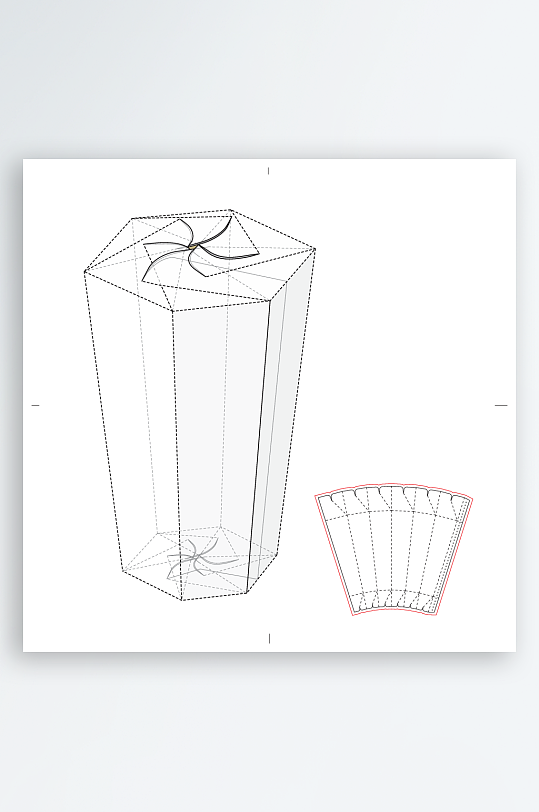 包装盒与结构展开设计图-众图网