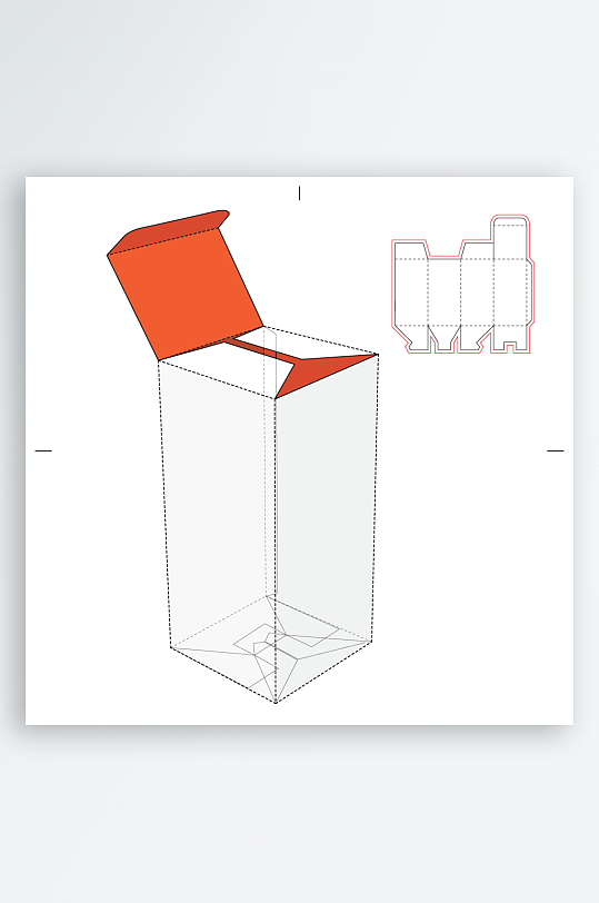 包装盒与结构展开设计图-众图网