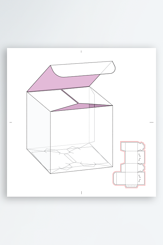 包装盒与结构展开设计图-众图网