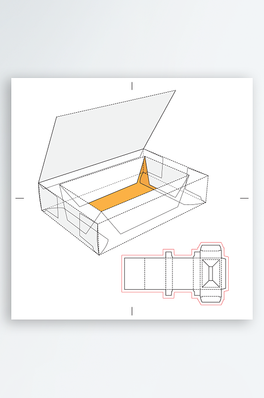 包装盒与结构展开设计图-众图网