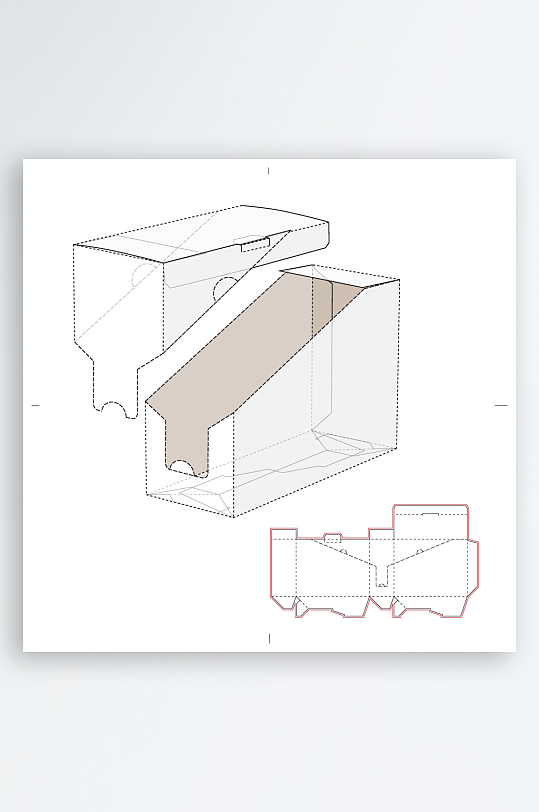 包装盒与结构展开设计图-众图网