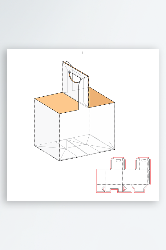 包装盒与结构展开设计图-众图网