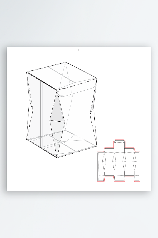 包装盒与结构展开设计图-众图网