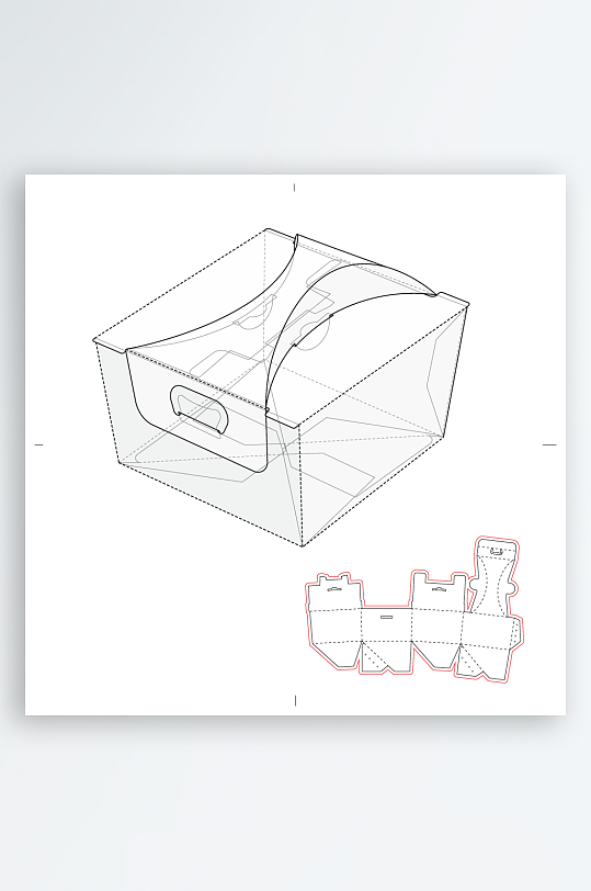 包装盒与结构展开设计图-众图网