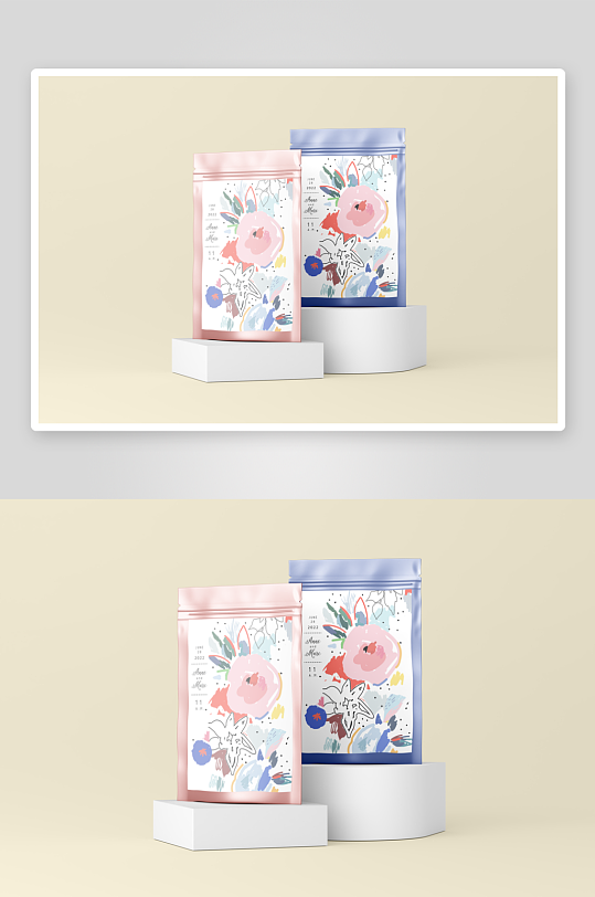 自立食品袋包装袋子自封袋多角度样机-众图网