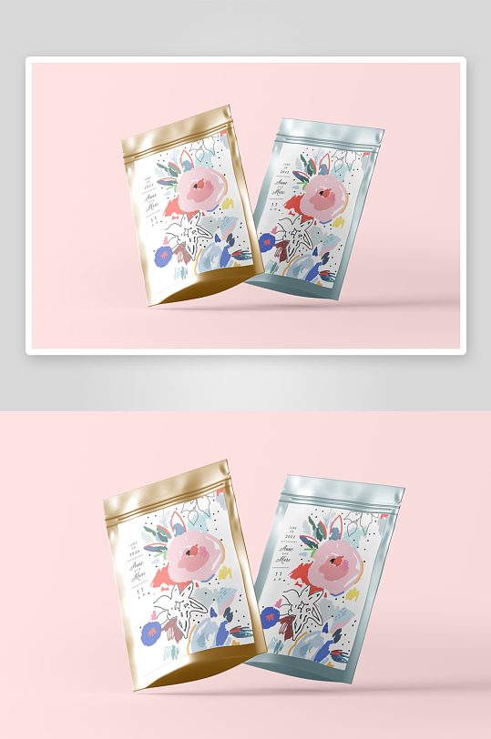 自立食品袋包装袋子自封袋多角度样机-众图网