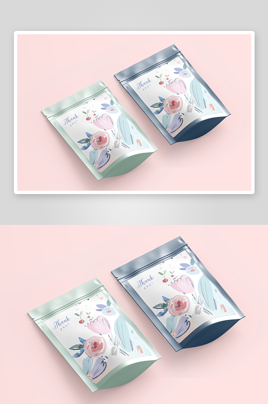 自立食品袋包装袋子自封袋多角度样机-众图网