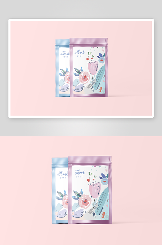 自立食品袋包装袋子自封袋多角度样机-众图网