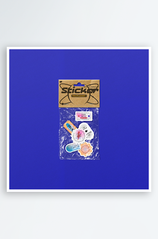 透明塑料袋异形不干胶标签贴纸智能贴图样机-众图网