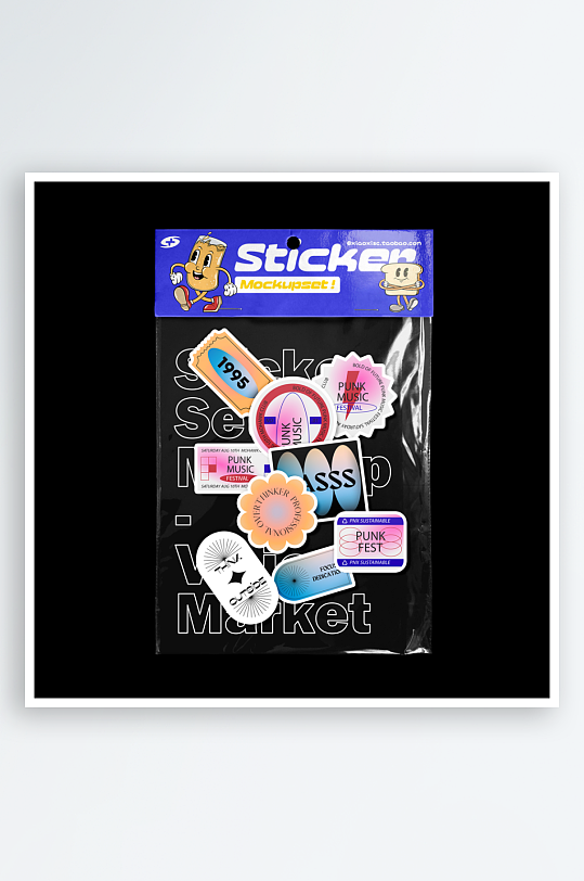 透明塑料袋异形不干胶标签贴纸智能贴图样机-众图网