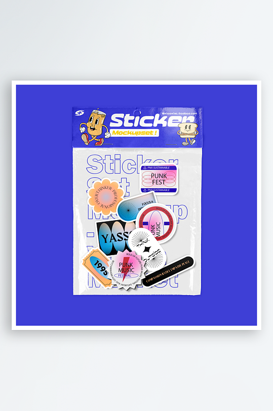 透明塑料袋异形不干胶标签贴纸智能贴图样机-众图网