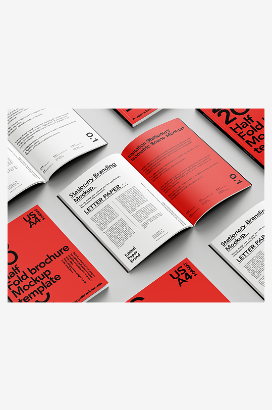 书籍杂志产品画册手册封面内页智能贴图样机-众图网