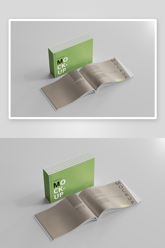 A4A3横版杂志画册书籍效果图展示样机-众图网