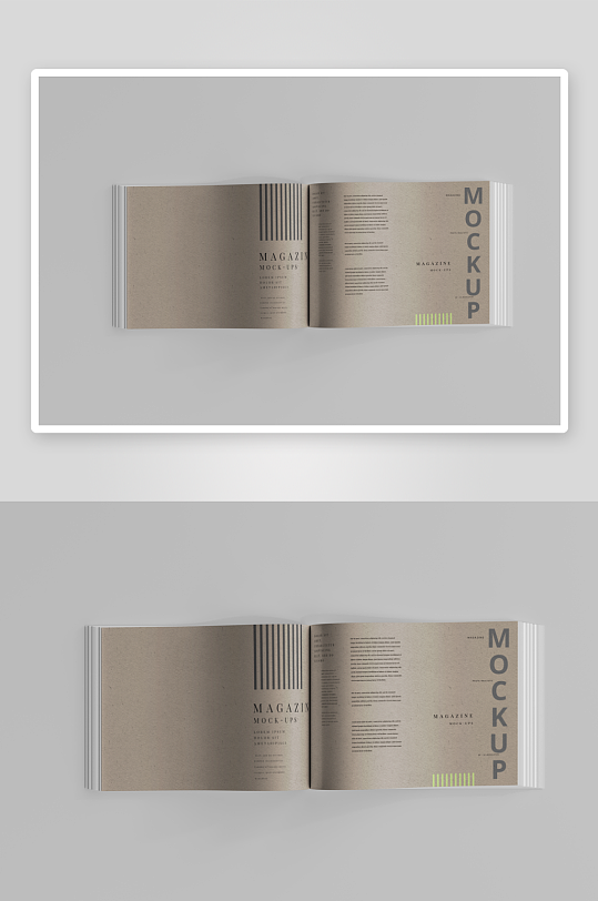 A4A3横版杂志画册书籍效果图展示样机-众图网