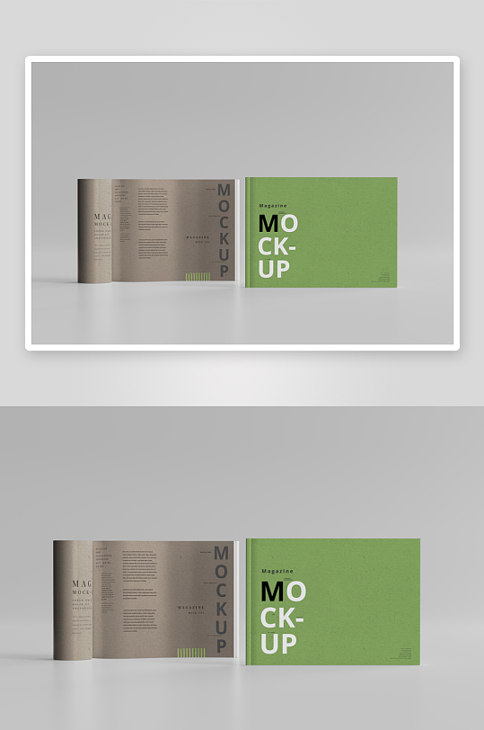 A4A3横版杂志画册书籍效果图展示样机-众图网