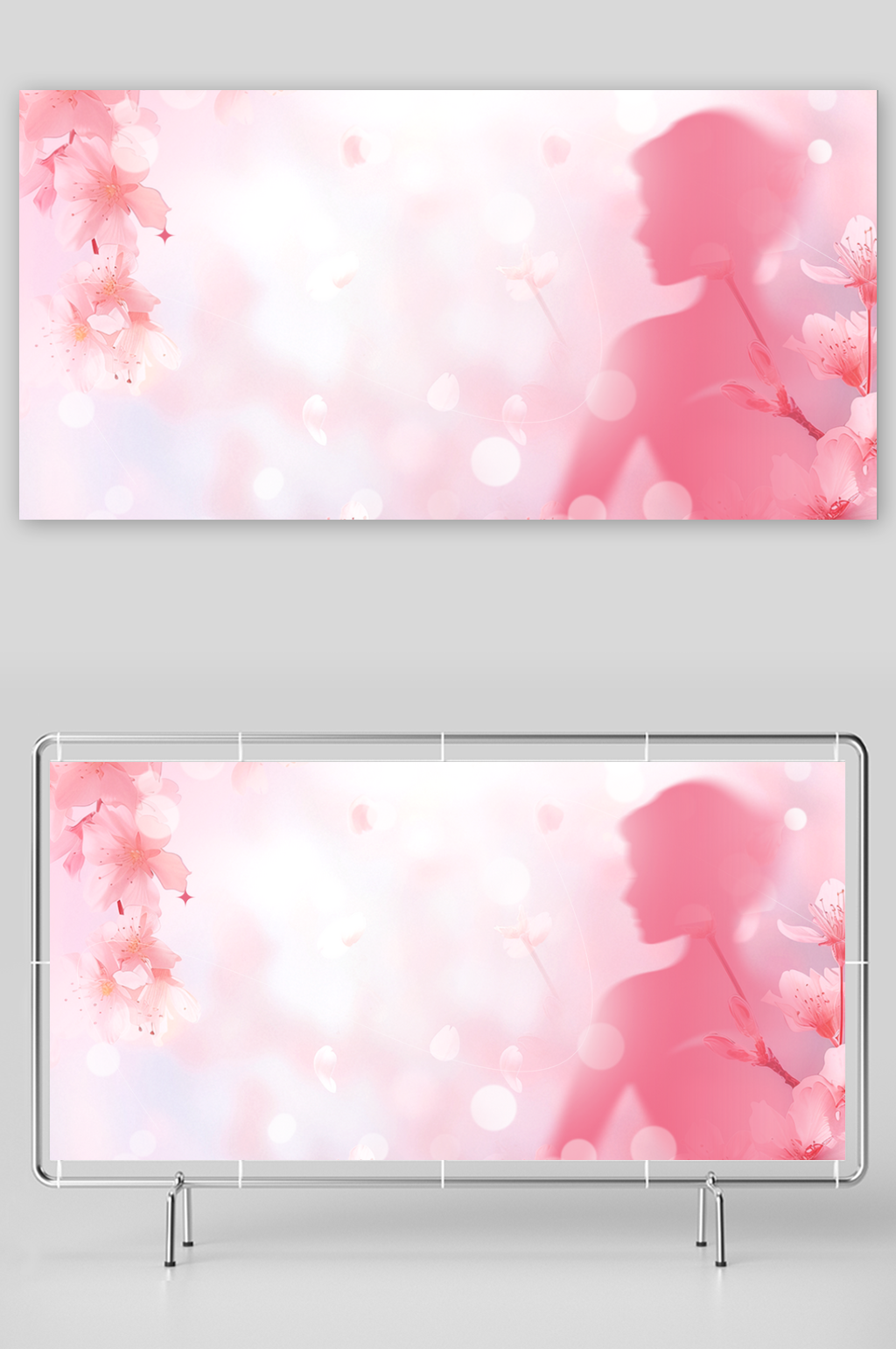 三八节妇女节粉色简约背景素材