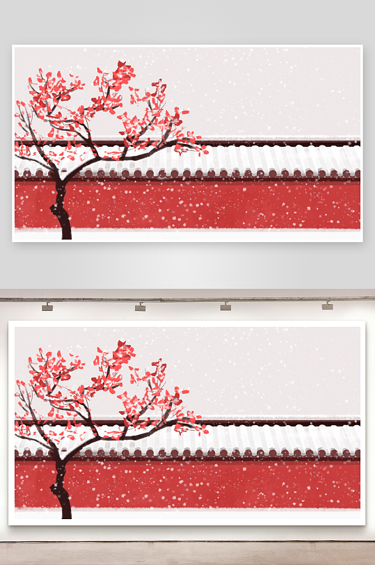 中式花卉风景画装饰画素材-众图网