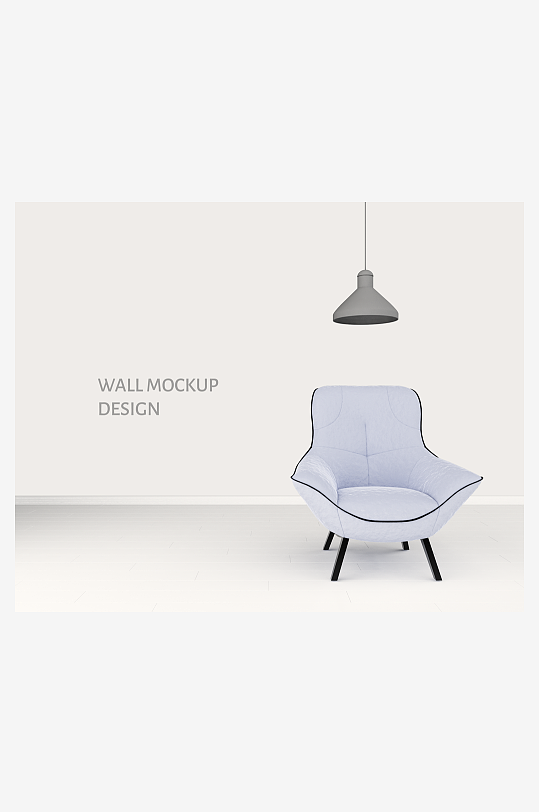 ps欧式轻奢单人沙发样机现代家具布艺家居-众图网