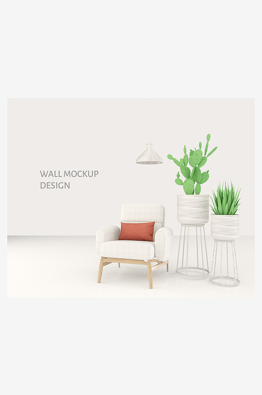 ps欧式轻奢单人沙发样机现代家具布艺家居-众图网