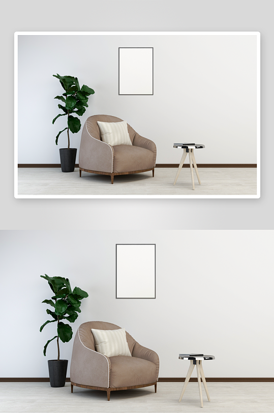 ps欧式轻奢单人沙发样机现代家具布艺家居-众图网