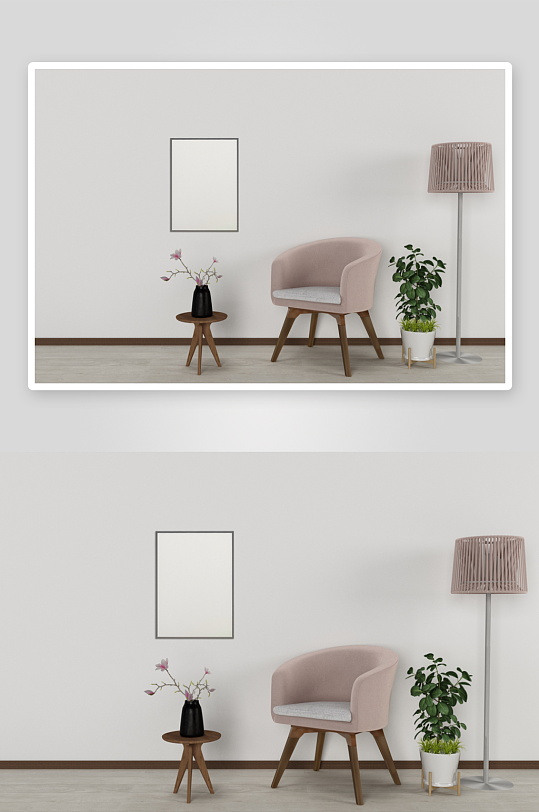 ps欧式轻奢单人沙发样机现代家具布艺家居-众图网