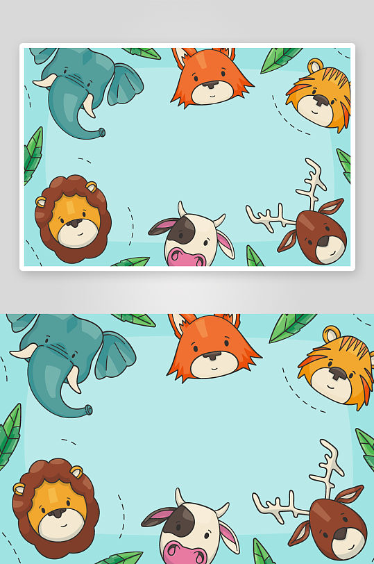 矢量森林动物插画素材-众图网