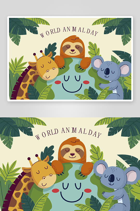 矢量森林动物插画素材-众图网