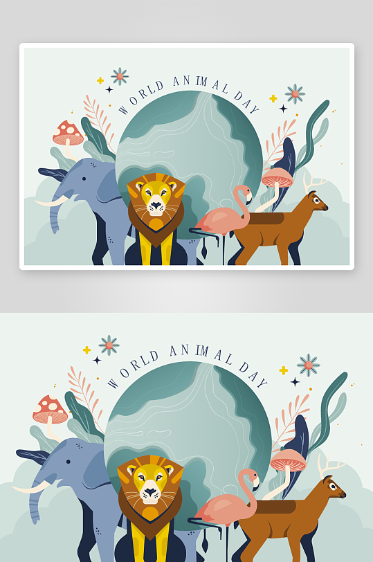 矢量森林动物插画素材-众图网