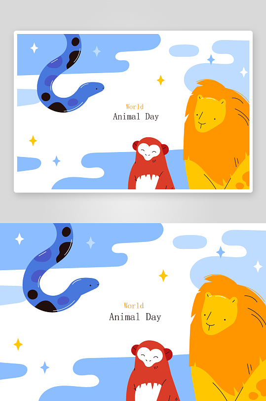 矢量森林动物插画素材-众图网