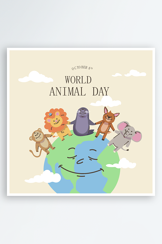 矢量森林动物插画模板素材-众图网