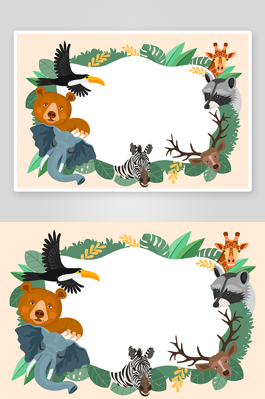 矢量森林动物插画模板素材-众图网