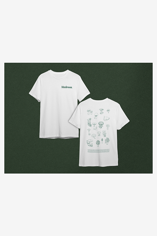 psd短袖样机潮流短袖黑色白色T恤正反-众图网