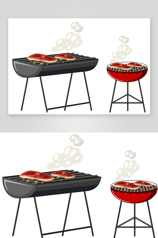 矢量烧烤插画素材-众图网