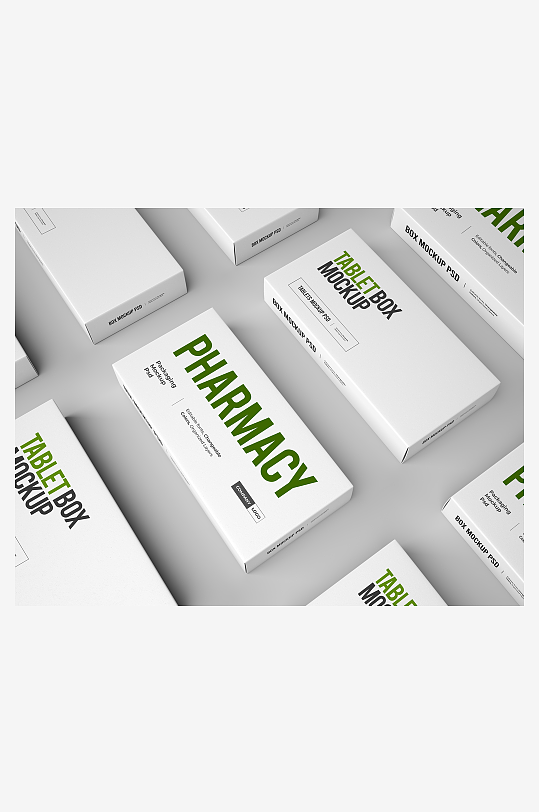 psd纸盒样机西药药盒纸盒包装-众图网