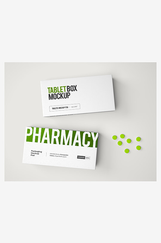 psd纸盒样机西药药盒纸盒包装-众图网