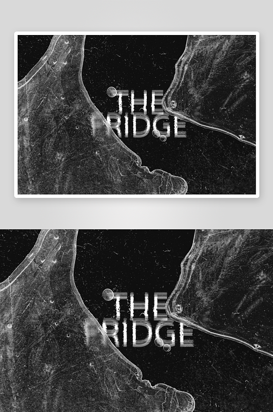 潮流扭曲故障毛刺玻璃冰块冰冻效果海报-众图网