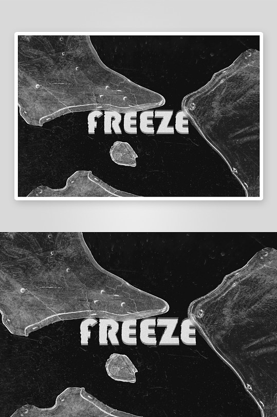 潮流扭曲故障毛刺玻璃冰块冰冻效果海报-众图网