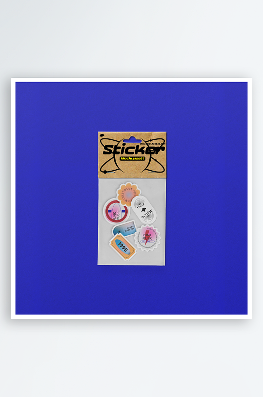 潮流透明酸性塑料袋异形自定义贴纸文创样机-众图网