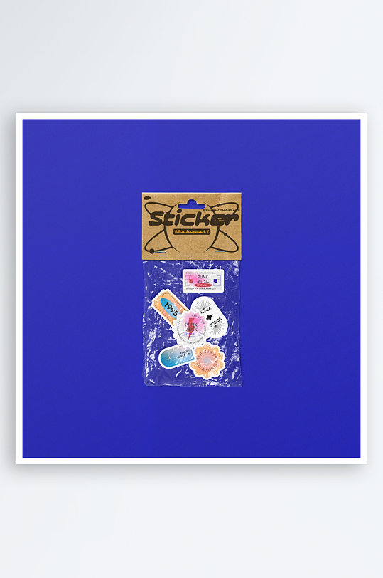 潮流透明酸性塑料袋异形自定义贴纸文创样机-众图网