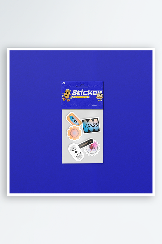 潮流透明酸性塑料袋异形自定义贴纸文创样机-众图网