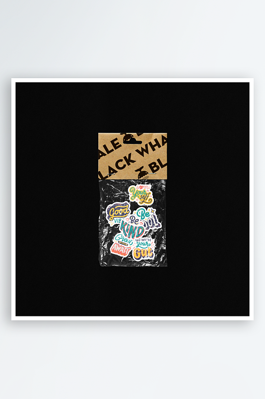 潮流异形透明酸性贴纸图案包装设计塑料-众图网