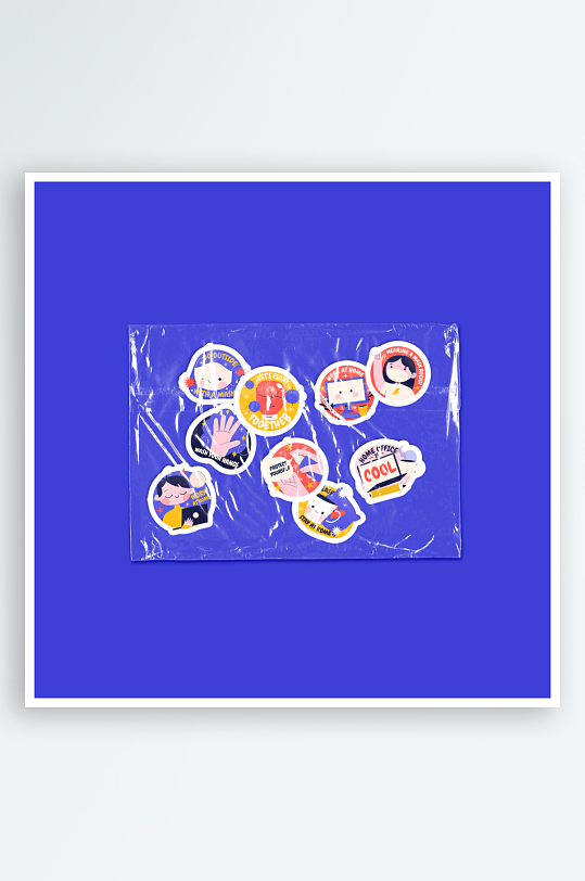 潮流异形透明酸性贴纸图案包装设计塑料-众图网