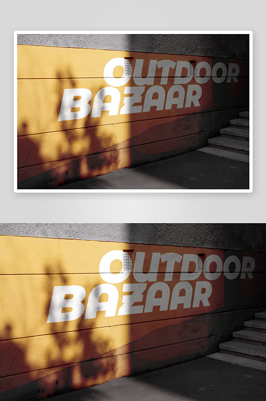 城市户外街头墙体广告效果图展示涂鸦场景墙-众图网